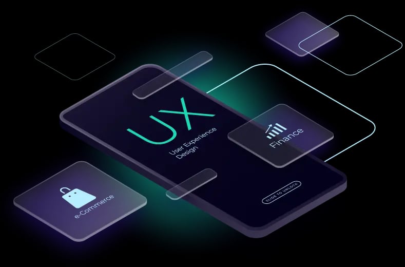 Interfaz de diseño UX en pantallas